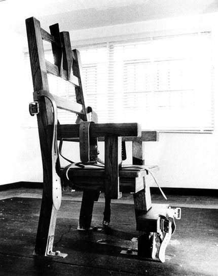 The electric chair is an execution method in which the person being killed 